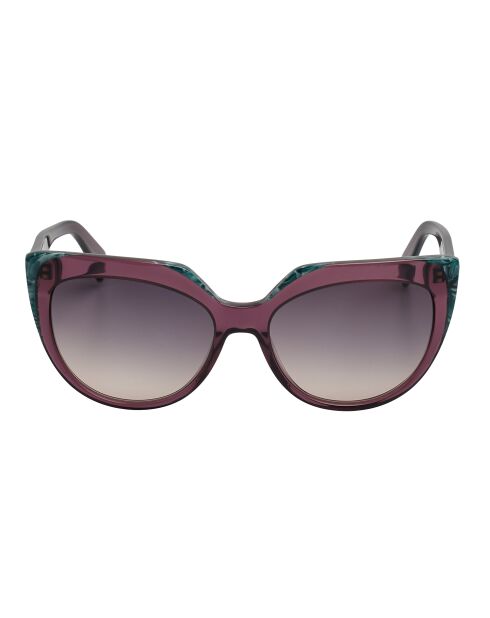 Lunettes de soleil œil de chat en acétate LJ783S cristal lilas foncé