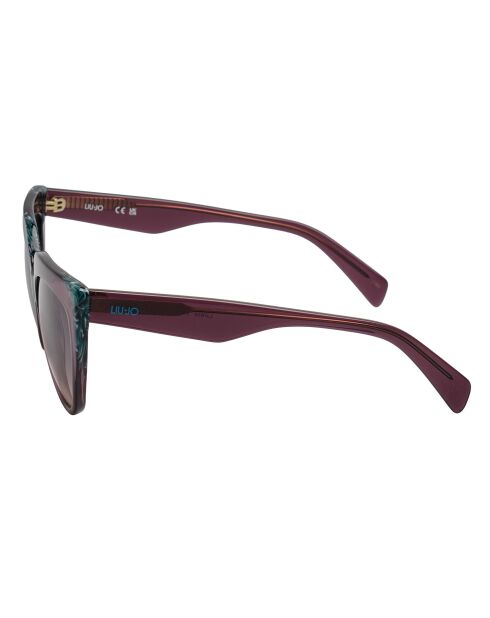 Lunettes de soleil œil de chat en acétate LJ783S cristal lilas foncé