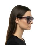 Lunettes de soleil œil de chat en acétate LJ783S cristal lilas foncé