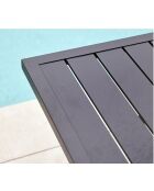 Ensemble repas Gueratharos anthracite/vert : Table + 8 fauteuils lagos