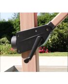 Parasol déporté effet bois Quartz vert mélèze - 3x3m