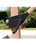 Parasol déporté effet bois Quartz lin - 3x3cm