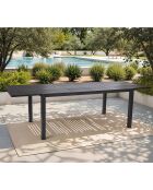 Ensemble repas Gueratharos anthracite/terracotta - Table + 8 fauteuils lagos