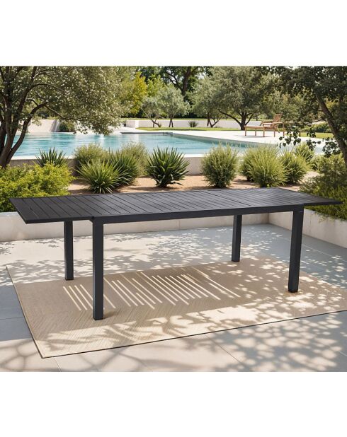 Ensemble repas Gueratharos anthracite/terracotta - Table + 8 fauteuils lagos