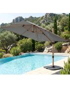 Parasol déporté effet bois Quartz anthracite - 3x3m