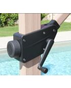 Parasol déporté effet bois Quartz anthracite - 3x3m