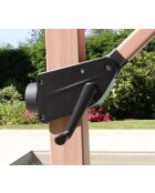 Parasol déporté effet bois Quartz anthracite - 3x3m