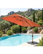 Parasol déporté Quartz effet bois Quartz terracotta - 3x3 cm