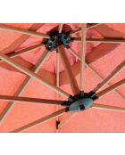 Parasol déporté Quartz effet bois Quartz terracotta - 3x3 cm