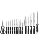 Bloc 15 couteaux de cuisine Cucina gris/noir