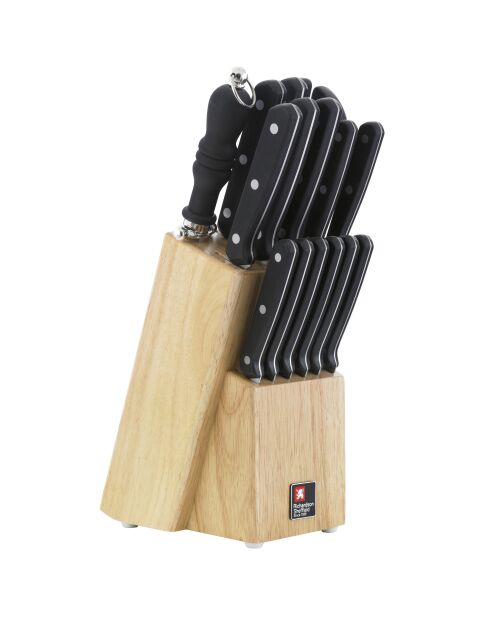 Bloc 15 couteaux de cuisine Cucina gris/noir