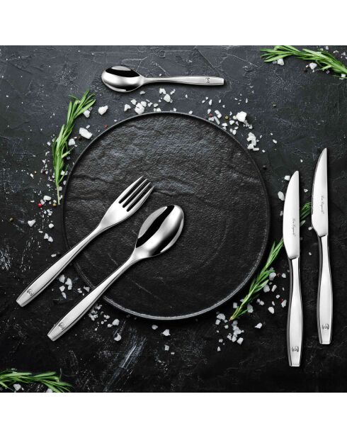 Figure Besteckset aus Edelstahl, 62-teilig