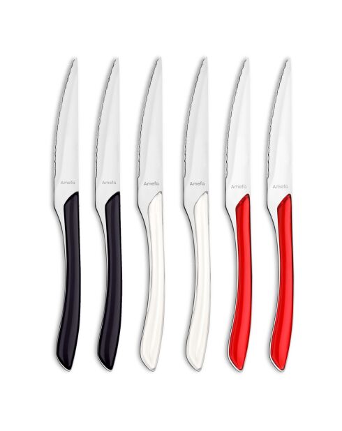 Set 6 couteaux steak Solstice multicolore
