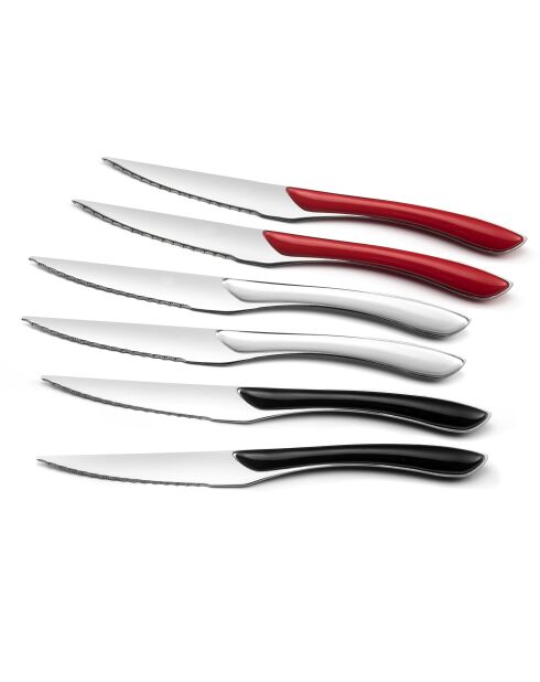 Set 6 couteaux steak Solstice multicolore