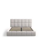 Lit Coffre Avec Tête de Lit en velours Sorrel beige clair - 220x160x100cm