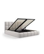 Lit Coffre Avec Tête de Lit en velours Sorrel beige clair - 220x160x100cm