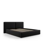 Arendal zwart tweepersoons fluwelen bed met fluwelen hoofdeinde - 228x234x97,5cm