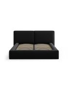 Arendal zwart tweepersoons fluwelen bed met fluwelen hoofdeinde - 228x234x97,5cm