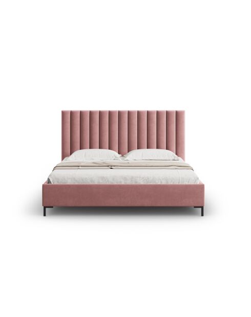 Apollo roze kofferbed met fluwelen hoofdeinde - 220x210x130cm