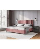 Apollo roze kofferbed met fluwelen hoofdeinde - 220x210x130cm