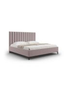 Lit Coffre Avec Tête de Lit en tissu structurel Apollo rose - 220x150x130cm