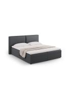 Arendal Boxspring-Set aus Strukturstoff dunkelgrau - 210x186x100cm
