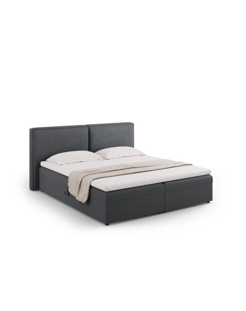 Arendal Boxspring-Set aus Strukturstoff dunkelgrau - 210x186x100cm