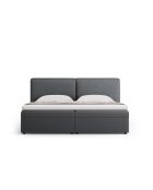 Arendal Boxspring-Set aus Strukturstoff dunkelgrau - 210x186x100cm