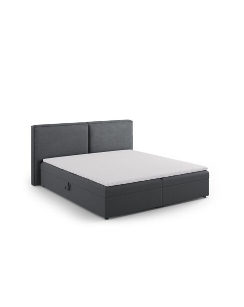 Arendal Boxspring-Set aus Strukturstoff dunkelgrau - 210x186x100cm