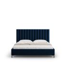 Cama tipo baúl Apollo Royal Blue con cabecero de terciopelo, 220 x 190 x 130 cm