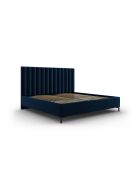 Cama tipo baúl Apollo Royal Blue con cabecero de terciopelo, 220 x 190 x 130 cm