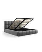 Zuringrijs kofferbed met fluwelen hoofdeinde - 220x160x100cm