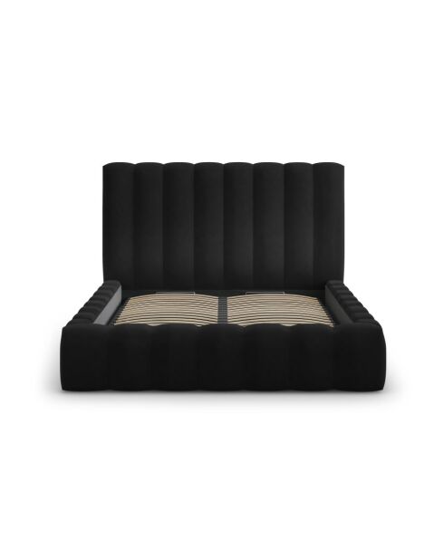 Brustbett mit Samtkopfteil Gina schwarz - 230x225x125cm