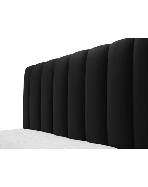 Brustbett mit Samtkopfteil Gina schwarz - 230x225x125cm