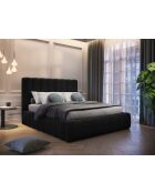 Brustbett mit Samtkopfteil Gina schwarz - 230x225x125cm