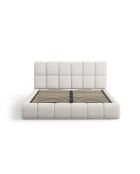 Sauerampfer-Kastenbett mit Chenille-Kopfteil, hellgrauer Sauerampfer — 220 x 180 x 100 cm