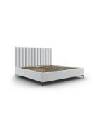 Apollo Kofferbed met hoofdeinde in koude lichtgrijze structuurstof - 220x190x130cm