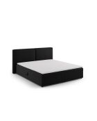 Ensemble boxspring en velours Arendal noir - 210x186x100cm