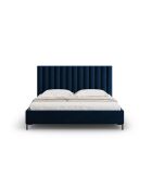 Cama tipo baúl Apollo Royal Blue con cabecero de terciopelo, 220 x 210 x 130 cm