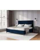 Cama tipo baúl Apollo Royal Blue con cabecero de terciopelo, 220 x 210 x 130 cm