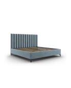 Apollo lichtblauw kofferbed met fluwelen hoofdeinde - 220x150x130cm