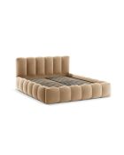 Tweepersoons bedkast met fluwelen hoofdeinde Senna the sand - 226x226x95cm