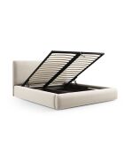 Colonel lichtbeige kofferbed met fluwelen hoofdeinde - 220x160x100cm