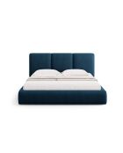 Lit Coffre Avec Tête de Lit en chenille Bona bleu roi - 220x160x100cm