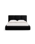 Bona zwart kofferbed met fluwelen hoofdeinde - 220x220x100cm