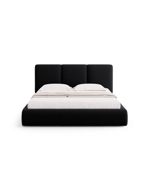 Bona zwart kofferbed met fluwelen hoofdeinde - 220x220x100cm