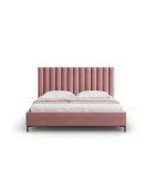 Apollo roze kofferbed met fluwelen hoofdeinde - 220x150x130cm