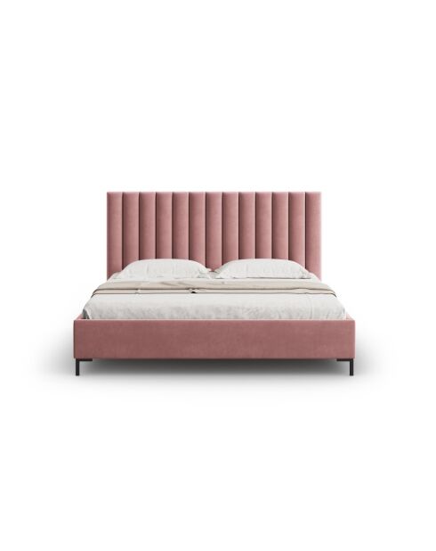 Apollo roze kofferbed met fluwelen hoofdeinde - 220x150x130cm
