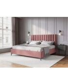 Apollo roze kofferbed met fluwelen hoofdeinde - 220x150x130cm