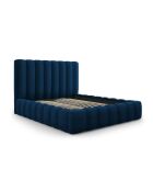 Gina Königsblaues Kofferbett mit Kopfteil aus Samt, 230 x 205 x 125 cm